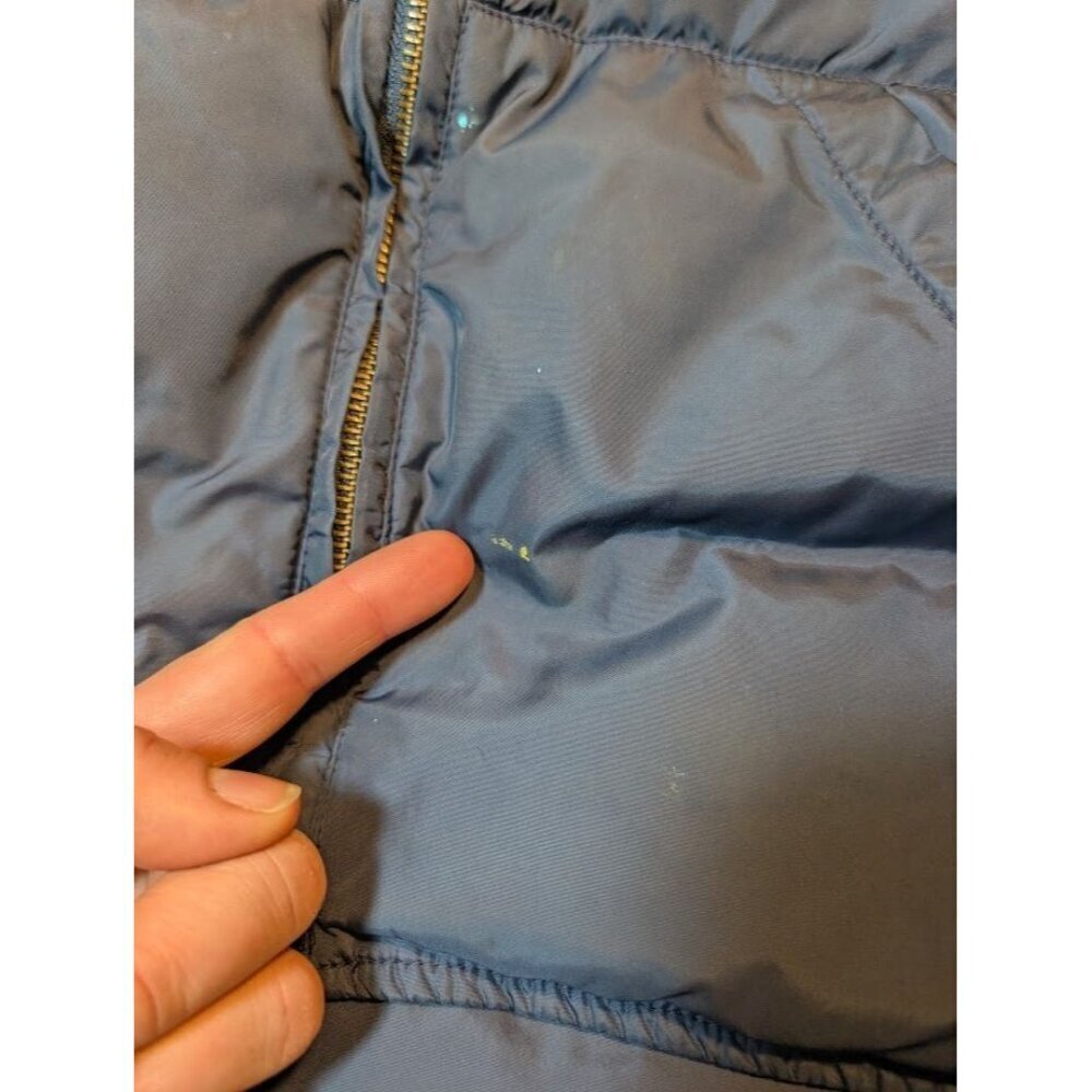 Eddie Bauer VTG Men's medium navy blue down puffer vest zip closure, distressed - Picture 4 of 8
